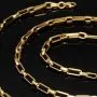 Hochglanzpolierte Ankerkette aus edlem, funkelnden 585 / 14K Gold, ca. 63 cm Länge 3,5 mm