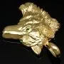 Detailliert gearbeiteter Wolfskopf-Anhänger aus edlem, funkelnden 585 14K Gold mit leuchtend grünen Augen aus Zirkoniasteinen