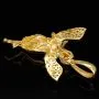 Hochwertig und detailliert gearbeiteter Engel-Anhänger mit Maschinengewehr - Schutzengel-Anhänger aus 14k (585er) Gelbgold und Zirkonia
