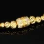 Exquisites Zug-Armband in edlem Design mit vielen Goldperlen aus hochwertigem 585 14K verziert mit Zirkoniabesatz - längenverstellbar