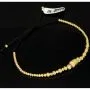 Exquisites Zug-Armband in edlem Design mit vielen Goldperlen aus hochwertigem 585 14K verziert mit Zirkoniabesatz - längenverstellbar