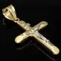 Feiner Kruzifix-Anhänger mit Jesus Christus aus hochwertigem 14K 585er Bicolor Gold (Gelbgold und Weißgold)