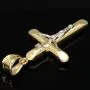 Feiner Kruzifix-Anhänger mit Jesus Christus aus hochwertigem 14K 585er Bicolor Gold (Gelbgold und Weißgold)