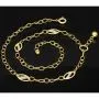 Prunkvolle Bicolor-Ankerkette aus 14K (585er) Gold mit stilvoll eingearbeiteten Elementen mit filigran eingraviertem Greco Muster - Länge ca. 50 cm, Breite ca. 4,3 mm