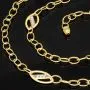 Prunkvolle Bicolor-Ankerkette aus 14K (585er) Gold mit stilvoll eingearbeiteten Elementen mit filigran eingraviertem Greco Muster - Länge ca. 50 cm, Breite ca. 4,3 mm