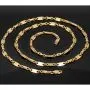 Zeitlose Plättchenkette, Steigbügelkette aus funkelndem, hochglanzpoliertem 585er (14k) Gold - ca. 65 cm, 4,5 mm