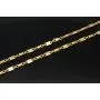 Zeitlose Plättchenkette, Steigbügelkette aus funkelndem, hochglanzpoliertem 585er (14k) Gold - ca. 65 cm, 4,5 mm