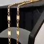Zeitlose Plättchenkette, Steigbügelkette aus funkelndem, hochglanzpoliertem 585er (14k) Gold - ca. 65 cm, 4,5 mm