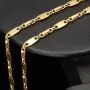 Zeitlose Plättchenkette, Steigbügelkette aus funkelndem, hochglanzpoliertem 585er (14k) Gold - ca. 65 cm, 4,5 mm