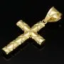 Glänzender Jesus Kreuz Anhänger aus edlem Bicolor 14K 585 Gold (Gelbgold und Weißgold)