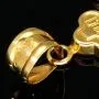 Jesus Christus Kreuz - Anhänger mit filigranen Verzierungen aus funkelndem 14k 585 Bicolor Gold (Gelbgold und Weißgold)