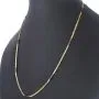 Fein gearbeitete, außergewöhnliche Königskette mit schwarzem, funkelnden Zirkoniabesatz aus exquisitem 585er Gelbgold (14k)- 60cm lang, 2mm breit