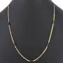 Fein gearbeitete, außergewöhnliche Königskette mit schwarzem, funkelnden Zirkoniabesatz aus exquisitem 585er Gelbgold (14k)- 60cm lang, 2mm breit