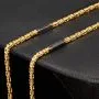 Fein gearbeitete, außergewöhnliche Königskette mit schwarzem, funkelnden Zirkoniabesatz aus exquisitem 585er Gelbgold (14k)- 60cm lang, 2mm breit