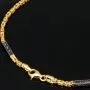 Stilvolles Königsarmband aus edlem 14K 585 Gold mit funkelndem, schwarzen Zirkoniabesatz in ca. 22 cm Länge