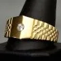 Nobler Siegelring mit einem strahlend funkelnden Zirkonia besetzt aus 585er 14 Karat Gold (Ringgröße ca. 69)