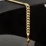 Hochglanzpoliertes Panzerarmband aus exquisitem Gelbgold (14K/585 Gold) in 6 mm Stärke, ca. 21,5 cm Länge