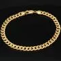 Hochglanzpoliertes Panzerarmband aus exquisitem Gelbgold (14K/585 Gold) in 6 mm Stärke, ca. 21,5 cm Länge