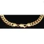Hochglanzpoliertes Panzerarmband aus exquisitem Gelbgold (14K/585 Gold) in 6 mm Stärke, ca. 21,5 cm Länge