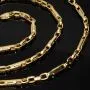 Funkelnde Ankerkette in feinem Greco-Stil aus edlem Gold (14k 585 Gelbgold)- ca. 60cm lang, 3mm breit