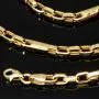Funkelnde Ankerkette in feinem Greco-Stil aus edlem Gold (14k 585 Gelbgold)- ca. 60cm lang, 3mm breit