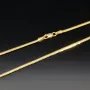 Stilvolle Halskette im Fischgräten-Look aus feinem 585 14K Gold (ca. 50cm lang, 2mm breit)