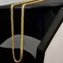 Fein fearbeitete, engmaschige Goldkette aus hochwertigem 585 / 14K Gold ca. 49 cm Länge 3 mm