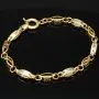 Exklusives Gold-Armband aus edlem, funkelndem Bicolor 585er Gelb- und Weißgold mit feinem Greco-Dekor (ca. 19 cm, 4mm)