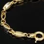 Exklusives Gold-Armband aus edlem, funkelndem Bicolor 585er Gelb- und Weißgold mit feinem Greco-Dekor (ca. 19 cm, 4mm)