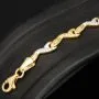 Exklusiv designtes Goldarmband aus hochwertigem 585er 14K Bicolor Gold in Gelb- und Weißgold (ca. 19 cm Länge, 5 mm Breite)