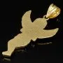 Funkelnder Schutzengel-Anhänger – Engel mit Herz aus 14k 585er Bicolor Gold (Gelbgold und Weißgold)