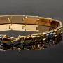 Stilvolles Armband aus hochwertigem 14K / 585er Bicolor Gold (Gelb- und Weißgold) in ca. 19cm Länge, ca 6mm Breite