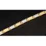Stilvolles Armband aus hochwertigem 14K / 585er Bicolor Gold (Gelb- und Weißgold) in ca. 19cm Länge, ca 6mm Breite