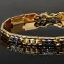 Stilvolles Armband aus hochwertigem 14K / 585er Bicolor Gold (Gelb- und Weißgold) in ca. 19cm Länge, ca 6mm Breite