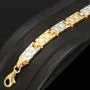 Stilvolles Armband aus hochwertigem 14K / 585er Bicolor Gold (Gelb- und Weißgold) in ca. 19cm Länge, ca 6mm Breite