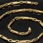 Exklusive Ankerkette / Goldkette aus funkelndem Gold (14K 585 Gelbgold) mit stilvollem griechischem Muster (ca. 55cm, 3,5mm, ca. 7,7g)