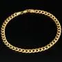 Hochglanzpoliertes Panzerarmband aus exquisitem 14k 585er Gold ca. 19cm ca. 4,5mm