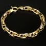 Exklusives Gold-Armband in feinem Greco Design und hochglanzpolierten Gliedern aus hochwertigem Bicolor 585er Gelb- und Weißgold (ca. 19,5 cm, 7mm)