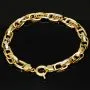 Exklusives Gold-Armband in feinem Greco Design und hochglanzpolierten Gliedern aus hochwertigem Bicolor 585er Gelb- und Weißgold (ca. 19,5 cm, 7mm)