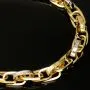 Exklusives Gold-Armband in feinem Greco Design und hochglanzpolierten Gliedern aus hochwertigem Bicolor 585er Gelb- und Weißgold (ca. 19,5 cm, 7mm)