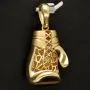 Filigran gearbeiteter Boxhandschuh-Anhänger aus edlem 585 Gelbgold aus hochwertigem 14K / 585 Gold - glänzend poliert