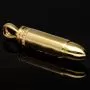 Gold-Anhänger - Patrone aus edlem, hochglanzpoliertem 14K 585 Gelbgold mit funkelndem Zirkoniabesatz