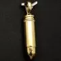 Gold-Anhänger - Patrone aus edlem, hochglanzpoliertem 14K 585 Gelbgold mit funkelndem Zirkoniabesatz