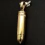 Gold-Anhänger - Patrone aus edlem, hochglanzpoliertem 14K 585 Gelbgold mit funkelndem Zirkoniabesatz