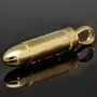 Gold-Anhänger - Patrone aus edlem, hochglanzpoliertem 14K 585 Gelbgold mit funkelndem Zirkoniabesatz