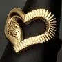 Luxuriöser Goldring für Damen mit funkelndem Herzmotiv aus 14K 585 Gold (Gelbgold) in RG ca. 57