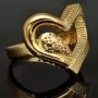 Luxuriöser Goldring für Damen mit funkelndem Herzmotiv aus 14K 585 Gold (Gelbgold) in RG ca. 57