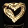 Luxuriöser Goldring für Damen mit funkelndem Herzmotiv aus 14K 585 Gold (Gelbgold) in RG ca. 57