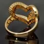 Luxuriöser Goldring für Damen mit funkelndem Herzmotiv aus 14K 585 Gold (Gelbgold) in RG ca. 57
