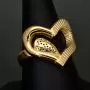 Luxuriöser Goldring für Damen mit funkelndem Herzmotiv aus 14K 585 Gold (Gelbgold) in RG ca. 57